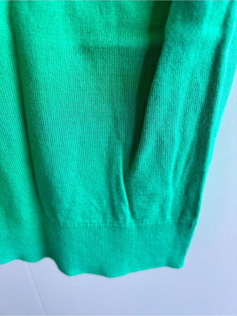 Talbots Bright Green Short-Sleeve Cotton Crewneck Top - Picture 6 of 7